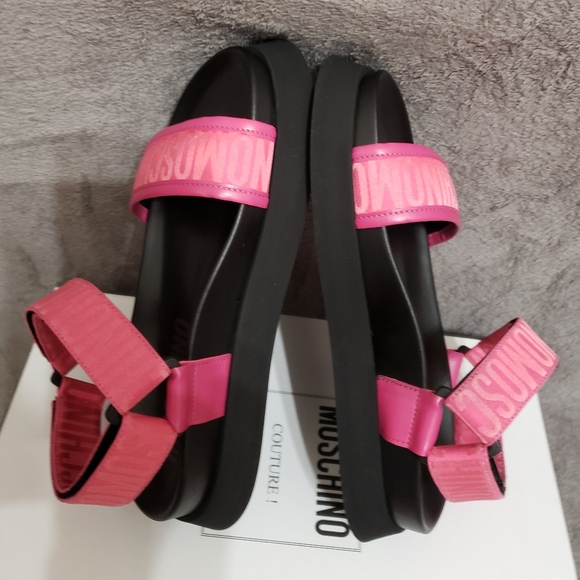 Moschino Denim Logo Ankle-Strap Sandals - Picture 5 of 11